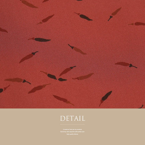 長襦袢 リサイクル 長襦袢 身丈122cm 裄63.2cm 袷 唐辛子柄 レッド Sサイズ お洒落 正絹 Aランク