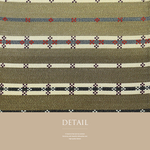 袋帯 リサイクル 帯丈446cm ポイント柄 横縞模様 ゴールド Mサイズ 正絹 Sランク お洒落