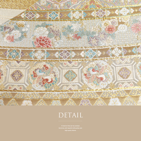 袋帯 リサイクル 帯丈436cm 六通 ゴールド Mサイズ 正絹 新品・未使用品 フォーマル