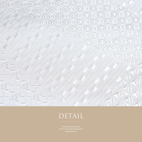 名古屋帯 リサイクル 帯丈371cm 全通 地紋 西陣織 ホワイト Mサイズ 正絹 新品・未使用品 お洒落 セミフォーマル 証紙