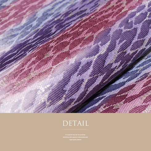 袋帯 リサイクル 帯丈464cm 六通 ぼかし柄 パープル LLサイズ 正絹 新品・未使用品 お洒落