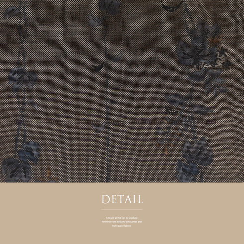 紬 リサイクル 身丈162.5cm 裄65.2cm 袷 蔦柄 ブラウン Lサイズ カジュアル お洒落 正絹 広衿 Aランク