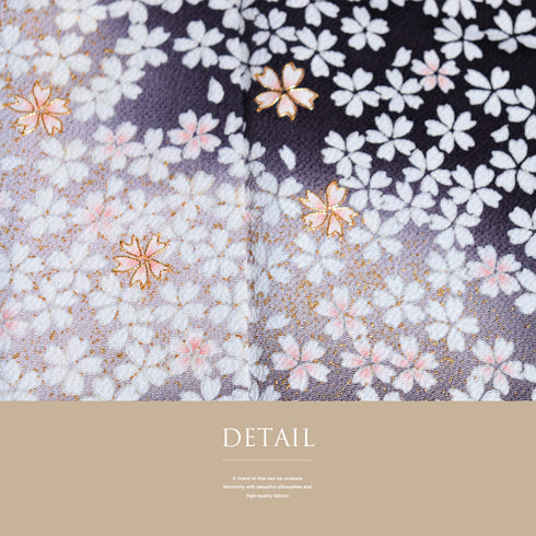 訪問着 リサイクル 身丈157.5cm 裄63cm 袷 小花散らし柄 金駒刺繍 箔 パープル Mサイズ セミフォーマル 正絹 広衿 Aランク