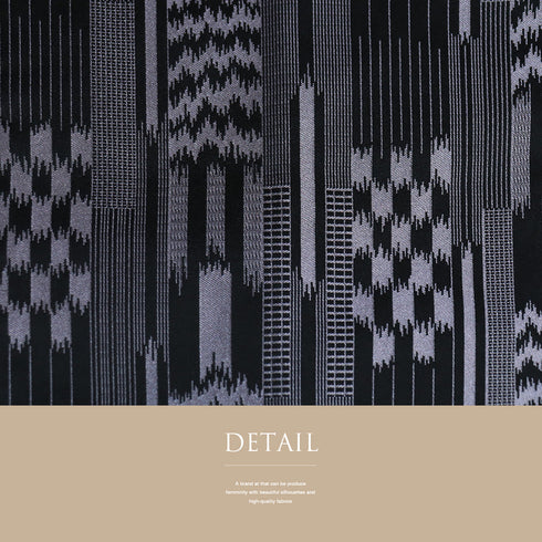 名古屋帯 リサイクル 帯丈359.5cm 六通 幾何学模様 ブラック Sサイズ ポリエステル Sランク お洒落 カジュアル