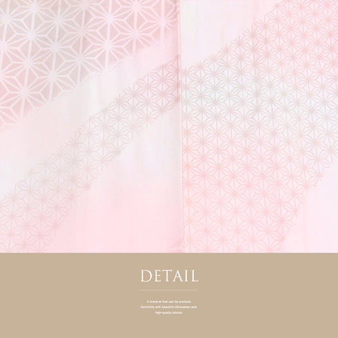 長襦袢 リサイクル 長襦袢 身丈133.7cm 裄65.6cm 袷 麻の葉柄 地紋 ピンク Mサイズ 正絹 Aランク