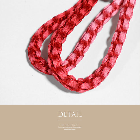 帯締め リサイクル カジュアル 手組紐 ピンク 正絹 新品・未使用品