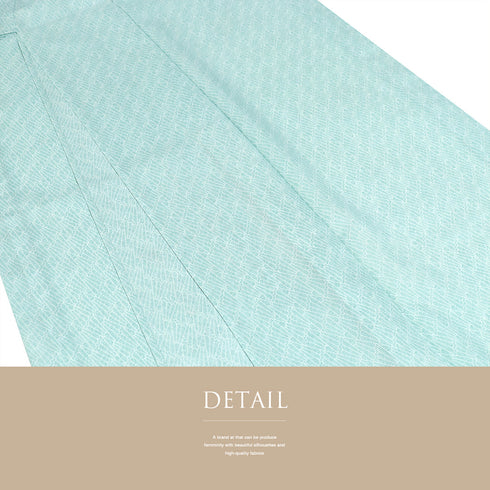 小紋 リサイクル 夏着物 身丈156.7cm 裄65cm 絽 デザイン扇子柄 グリーン Mサイズ お洒落 ポリエステル 洗える着物 バチ衿 Sランク