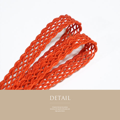 帯締め リサイクル カジュアル 平組紐 オレンジ 正絹 新品・未使用品 夏物