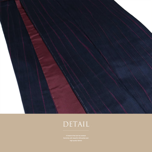 紬 リサイクル 身丈157.2cm 裄64.8cm 袷 筋絞り ネイビー Mサイズ お洒落 カジュアル しつけ糸 正絹 広衿 Sランク