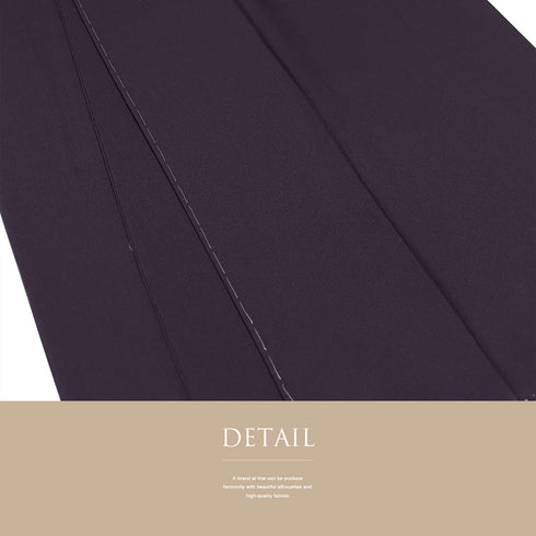 色無地 リサイクル 身丈155cm 裄62cm 袷 パープル Sサイズ セミフォーマル お洒落 落款 一つ紋 しつけ糸 正絹 広衿 地紋なし Sランク