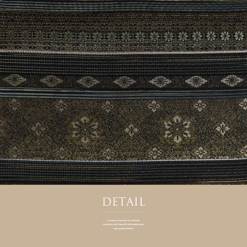 袋帯 リサイクル 帯丈432cm 六通 横段柄 ブラック Sサイズ 正絹 Sランク フォーマル セミフォーマル