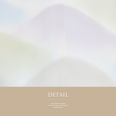 長襦袢 リサイクル 長襦袢 身丈120cm 裄66cm 袷 山柄 絵羽柄 後見頃居敷当て付き ブルー Mサイズ 正絹 袖無双 Aランク