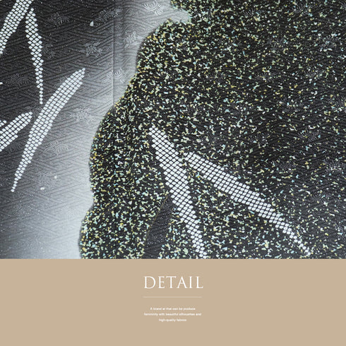 訪問着 リサイクル 身丈156.3cm 裄64.4cm 袷 雪輪染わけや竹柄 グレー Mサイズ お洒落 落款 正絹 広衿 Sランク