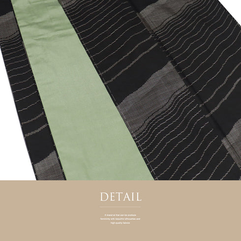 大島紬 リサイクル 身丈162.3cm 裄49.5cm 袷 デザイン縞模様 ブラウン Lサイズ お洒落 カジュアル 証紙 しつけ糸 正絹 広衿 Sランク