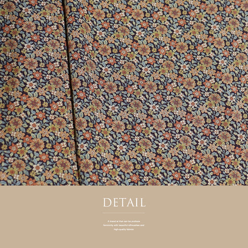 小紋 リサイクル 身丈155cm 裄67cm 袷 小花柄 ブラウン Sサイズ カジュアル 正絹 広衿 Aランク