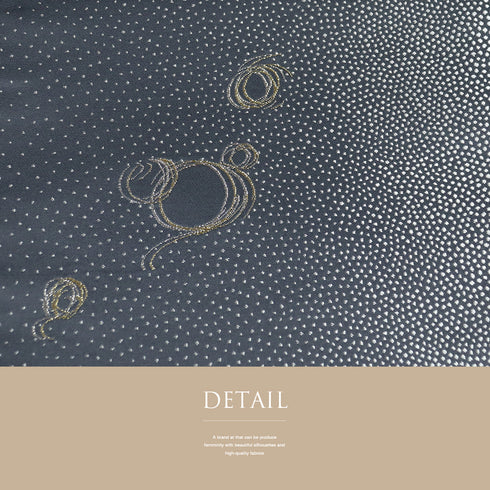 袋帯 リサイクル 帯丈418cm 六通 金銀渦巻刺繍 グレー SSサイズ 正絹 Sランク お洒落