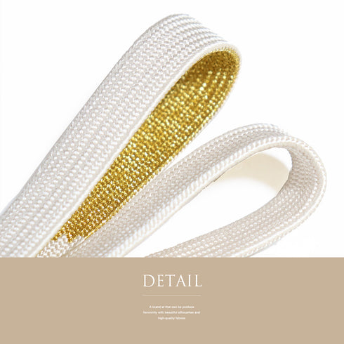 帯締め セミフォーマル 平組紐 ホワイト 正絹 新品・未使用品