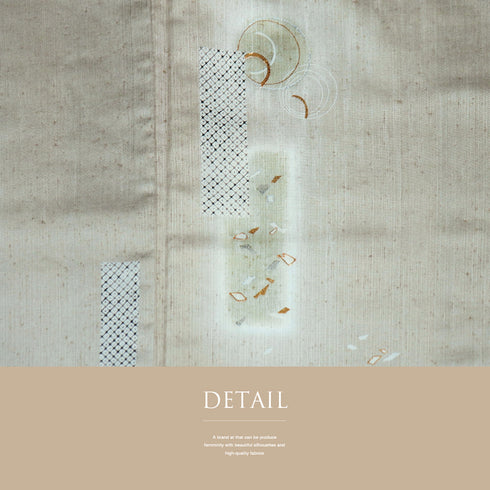 付下げ リサイクル 身丈152.2cm 裄63.2cm 袷 短冊や摺り疋田柄 金駒刺繍 箔 ベージュ Sサイズ お洒落 正絹 広衿 Sランク