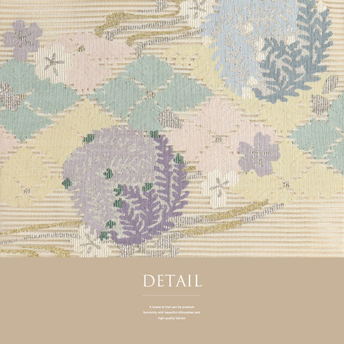 名古屋帯 リサイクル 帯丈381cm ポイント柄 8寸 絽 花柄 金銀糸加工 アイボリー Lサイズ 不明 Sランク カジュアル