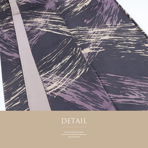 小紋 リサイクル 身丈157cm 裄62.6cm 袷 パープル Mサイズ お洒落 カジュアル 正絹 広衿 Sランク