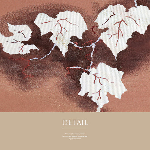 名古屋帯 リサイクル 帯丈360cm ポイント柄 蔦柄 ブラウン Mサイズ 正絹 Sランク カジュアル お洒落