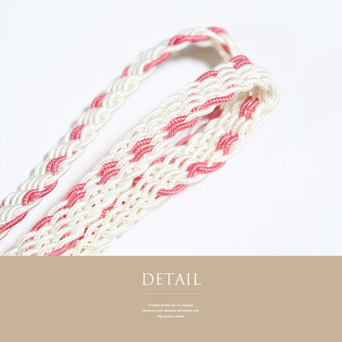 帯締め リサイクル カジュアル 平組紐 ホワイト 正絹 新品・未使用品 夏物