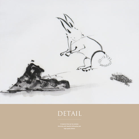 名古屋帯 リサイクル 帯丈378cm ポイント柄 塩瀬 うさぎや亀やカタツムリ柄 ホワイト Mサイズ 正絹 Aランク お洒落 カジュアル 落款