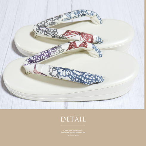 草履 新品 ホワイト 新品・未使用品 紅型染