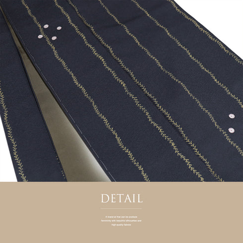 小紋 リサイクル 身丈171cm 裄71.2cm 袷 蔓や丸に花柄 ネイビー LLサイズ お洒落 カジュアル 正絹 広衿 Sランク