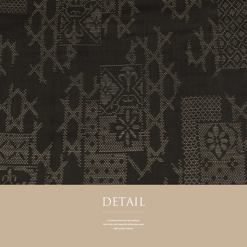 紬 リサイクル 身丈163.5cm 裄68.4cm 袷 短冊柄 かご目柄 ブラウン Lサイズ お洒落 カジュアル 正絹 広衿 Aランク