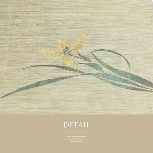 名古屋帯 リサイクル 帯丈353.5cm ポイント柄 花柄 グリーン Sサイズ 正絹 Sランク お洒落 カジュアル