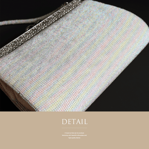 ビーズバック リサイクル 小銭入れセット お洒落 カジュアル 横幅21.5cm 高さ14cm マチ5cm Aランク 和装小物 ET-199