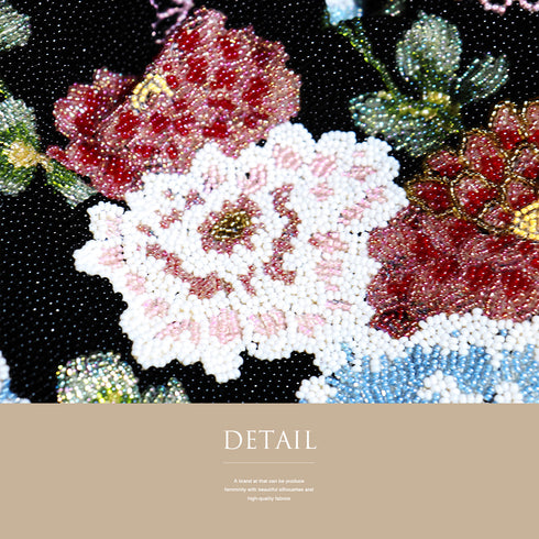 バッグ ブラック ビーズ Aランク ビーズバック 花柄