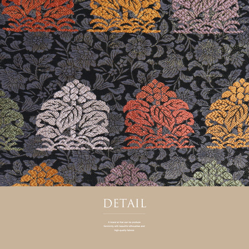 袋帯 リサイクル 帯丈432cm 全通 花唐草柄 西陣織 ブラック Sサイズ 正絹 新品・未使用品 フォーマル お洒落