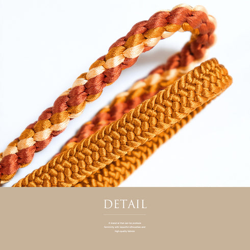 帯締め カジュアル 手組紐 イエロー 正絹 新品・未使用品