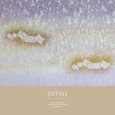 帯揚げ リサイクル お洒落 綸子 正絹 パープル 金ラメ ぼかし柄 新品・未使用品 AG-1233