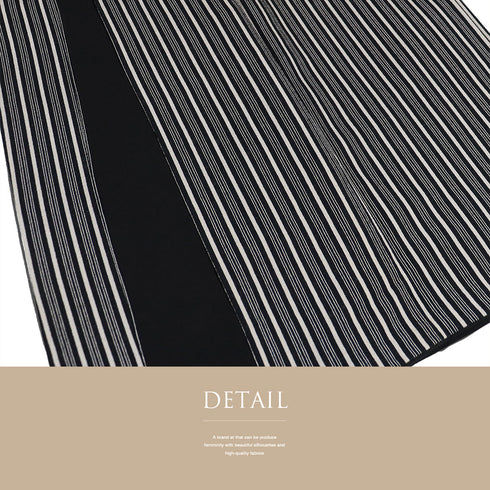 小紋 リサイクル 身丈165.5cm 裄66.4cm 袷 縞柄 ブラック LLサイズ お洒落 カジュアル 不明 広衿 Sランク