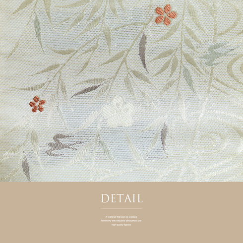 袋帯 リサイクル 帯丈432cm 六通 夏用 小花や柳につばめ柄 ゴールド Sサイズ 不明 Sランク カジュアル