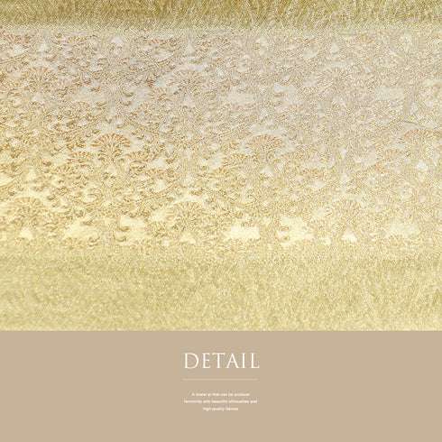 袋帯 リサイクル 帯丈446cm 六通 横段柄 綾綺織り 井関宗鱗 ゴールド Mサイズ 正絹 Sランク フォーマル