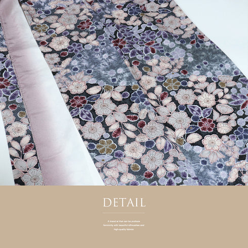 小紋 リサイクル 身丈159cm 裄62.8cm 袷 辻ヶ花模様 地紋 グレー Mサイズ お洒落 カジュアル 証紙 しつけ糸 正絹 広衿 Sランク