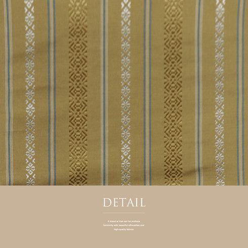 名古屋帯 リサイクル 帯丈349.5cm 全通 献上柄 本場筑前 ブラウン Sサイズ 正絹 新品・未使用品 カジュアル