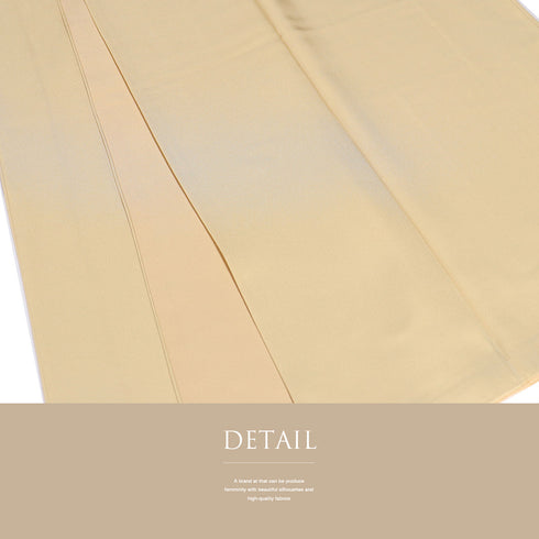 色無地 リサイクル 身丈157.5cm 裄66.8cm 袷 ベージュ Mサイズ お洒落 正絹 広衿 地紋なし Aランク