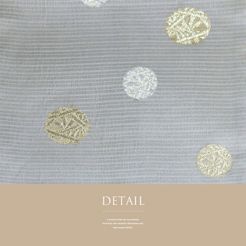 袋帯 リサイクル 帯丈442cm 六通 夏物 鞠柄 グレー Mサイズ 正絹 Sランク お洒落 カジュアル