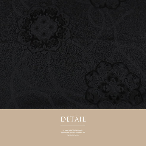 帯揚げ リサイクル 銀花仙 正絹 綸子 お洒落 Sランク ブラック 和装小物 AG-1211