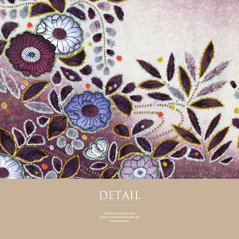 訪問着 リサイクル 身丈161cm 裄64cm 袷 辻ヶ花模様 後絞り 箔加工 松本孝美作 パープル Lサイズ お洒落 落款 しつけ糸 正絹 広衿 Sランク