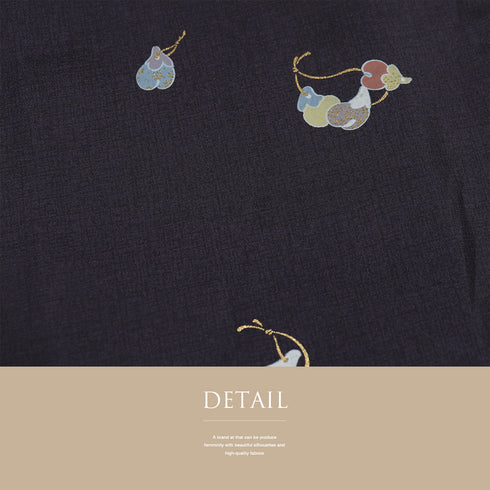 紬 リサイクル 身丈154.8cm 裄65cm 袷 鈴柄 パープル Sサイズ お洒落 カジュアル しつけ糸 正絹 広衿 Aランク