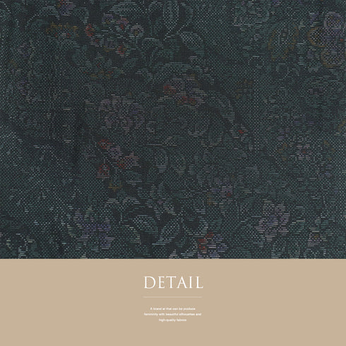 大島紬 リサイクル 身丈161.2cm 裄66.8cm 袷 草花柄 ネイビー Lサイズ お洒落 カジュアル 証紙 しつけ糸 正絹 広衿 Sランク