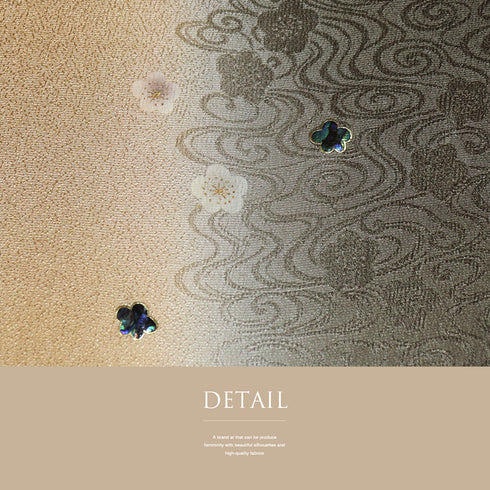 帯揚げ リサイクル お洒落 ちりめん 正絹 多色 縦ぼかし 観世水の地紋 梅柄 落款 新品・未使用品 AG-1246