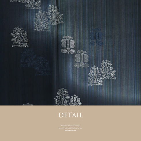 訪問着 リサイクル 身丈153.7cm 裄64cm 袷 縞模様 刺繍 ボカシ柄 藤林徳扇作 多色 Sサイズ お洒落 正絹 広衿 Sランク