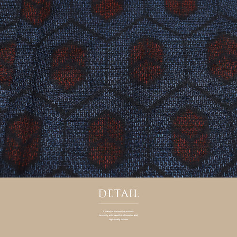 紬 リサイクル 身丈162cm 裄64.8cm 袷 結城紬 亀甲柄 ブルー Lサイズ カジュアル お洒落 証紙 しつけ糸 正絹 広衿 Aランク